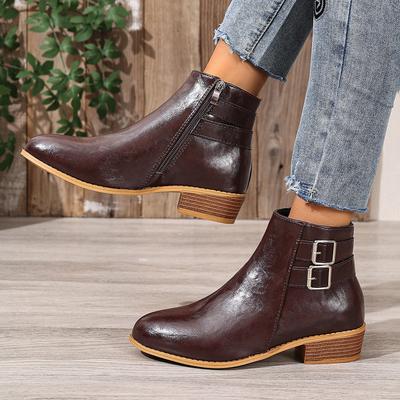 Autumn Winter Fashion Women Platform Plus Size Shoes for Women 35-43 Non-slip Ankle Boots Pointed Toe Comfortable Footwear