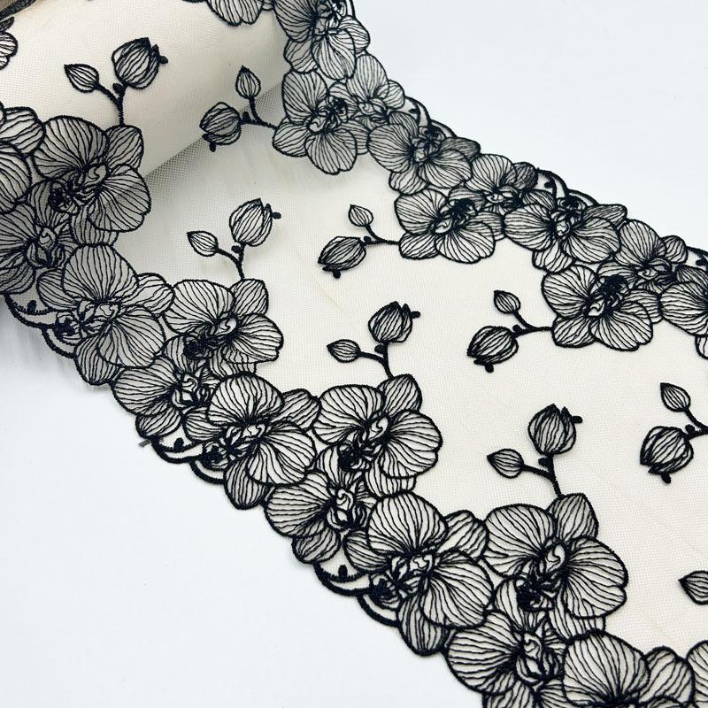 1/3 de yard de fil de polyester pressé pour fond de dentelle, idéal pour la broderie florale à faire soi-même, accessoires en dentelle, rideaux, coussins de canapé et décoration.