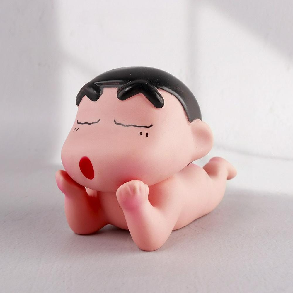 Crayon Shin-Chan Anime Figur Cartoon Kawaii Handyhalter Desktop Ornamente Modell PVC Sammlerstatue Geburtstagsspielzeug Geschenke
