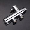 Dual Outlet Valve with Dual Switch Control - Chrome-Plated Metal Washing Machine Angle Valve, G1/2 Threads for US/EU Plumbing