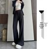 Women's Summer High-Waist Flare Pants - Sun Protection, Thin Ice Silk, Casual Straight-Leg Trousers