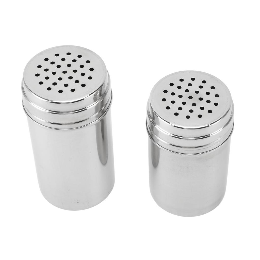 Spice Shaker 304 Stainless Steel Adjustable Pour Holes Seasoning Dispenser Container for Kitchen Barbecue Camping 2pcs