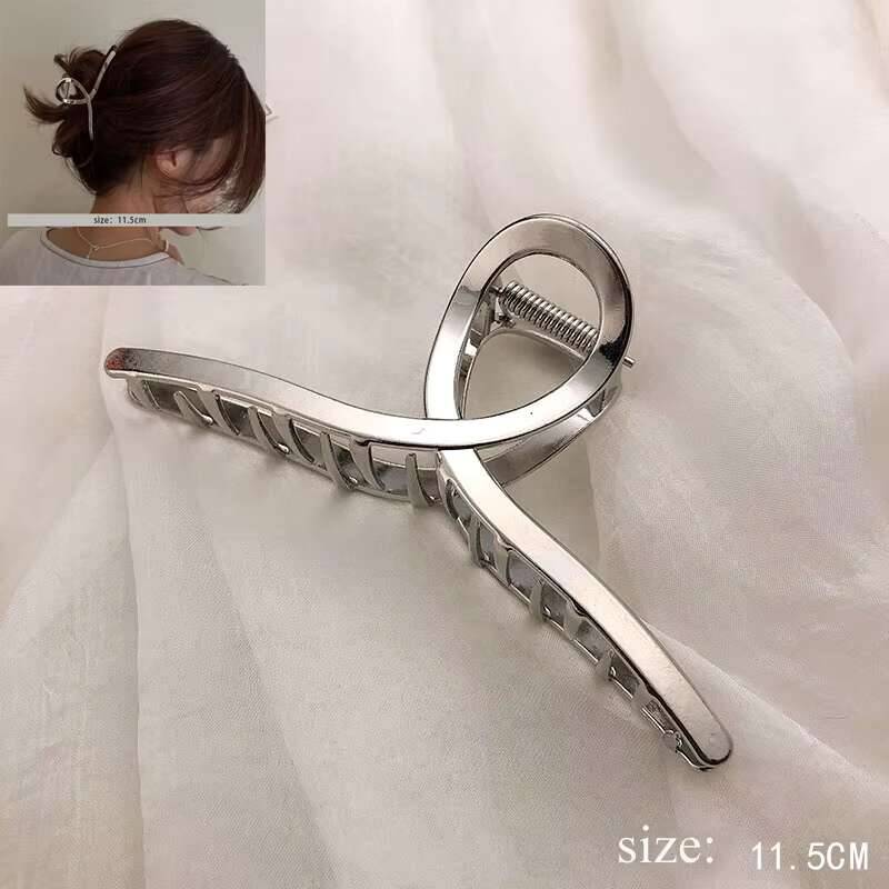 

Простой Металлический Полый Геометрический Зажим-Краб Женские Элегантные Аксессуары для Волос Крест Краб Заколка для Ванны для Женщин Модный Головной Убор для Девушки