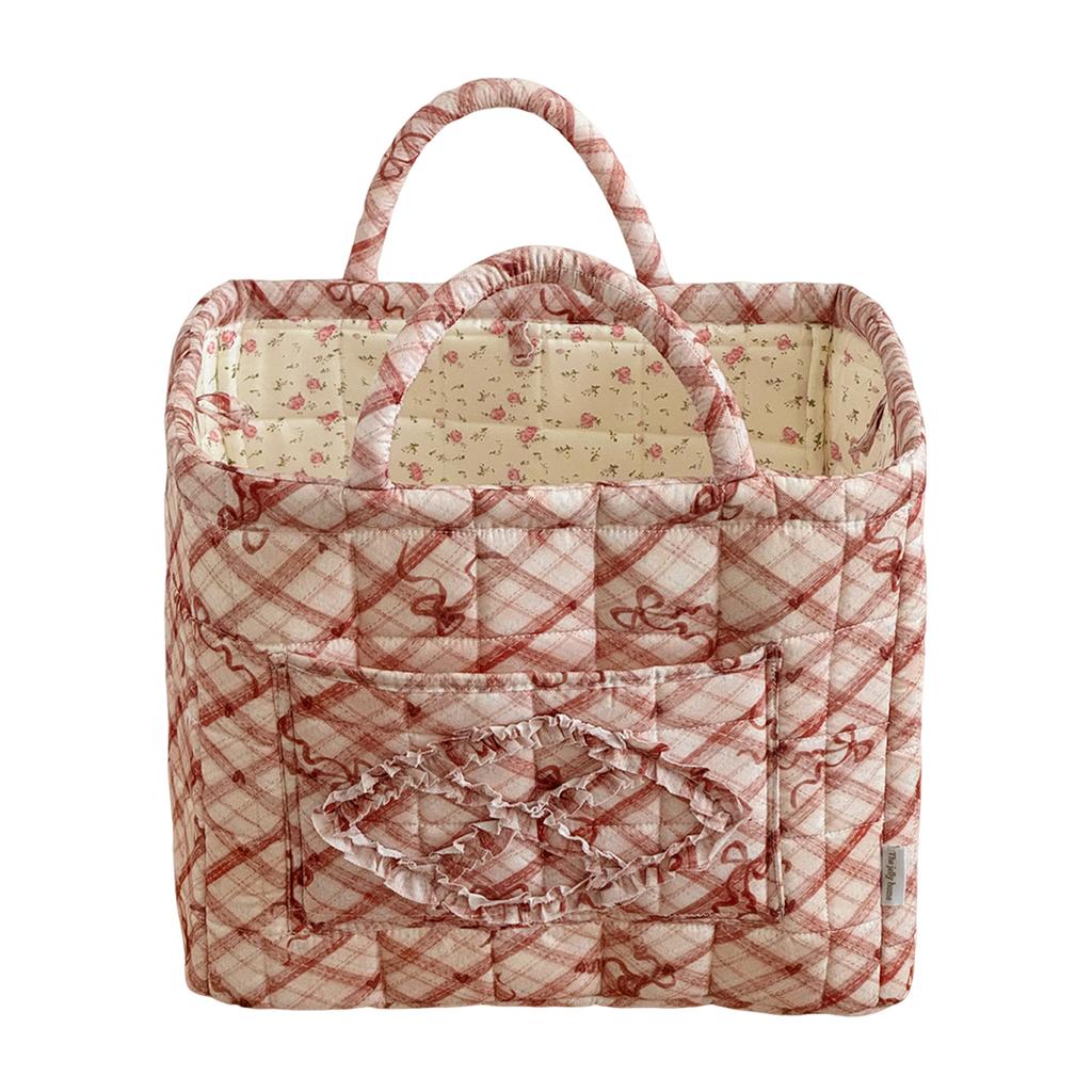 Cotton Boho Tote Organizer Large Capacity Portable Storage Bag Collapsible Laundry Hamper for Picnic Shopping Travel Car Bedroom