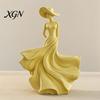 Modern Desk Accessories Woman Statue, Resin Art Sculpture for Living Room Mantel Shelf Decor, Female Housewarming Gifts New Home Figurine, Wide