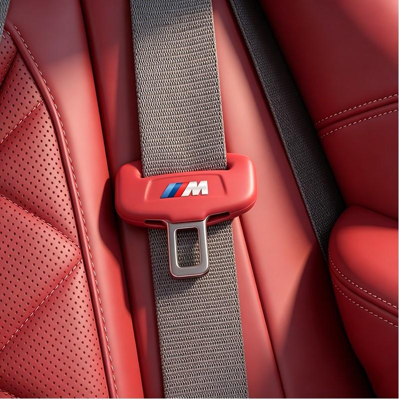M Logo Car Soft Touch Silicone Seat Belt Buckle Protective Cover Decorative Accessories For BMW X1 X2 X3 X5 X4 X6 X7 iX3 F20 F10