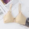 Ice Silk Ribbed Back Wrap Chest Adjustable Strap Bandeau Wire-Free Bra for Women