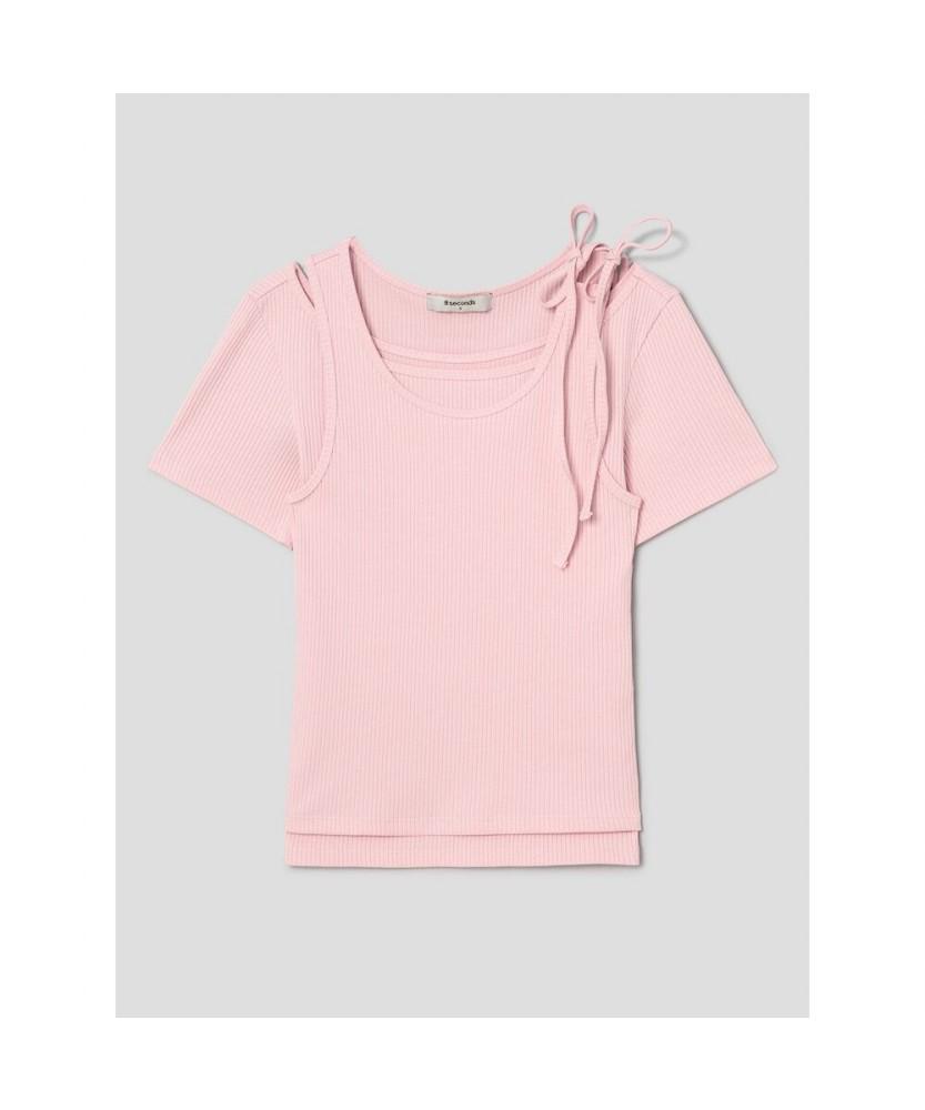 8seconds Layered Short Sleeve T-Shirt Light Pink