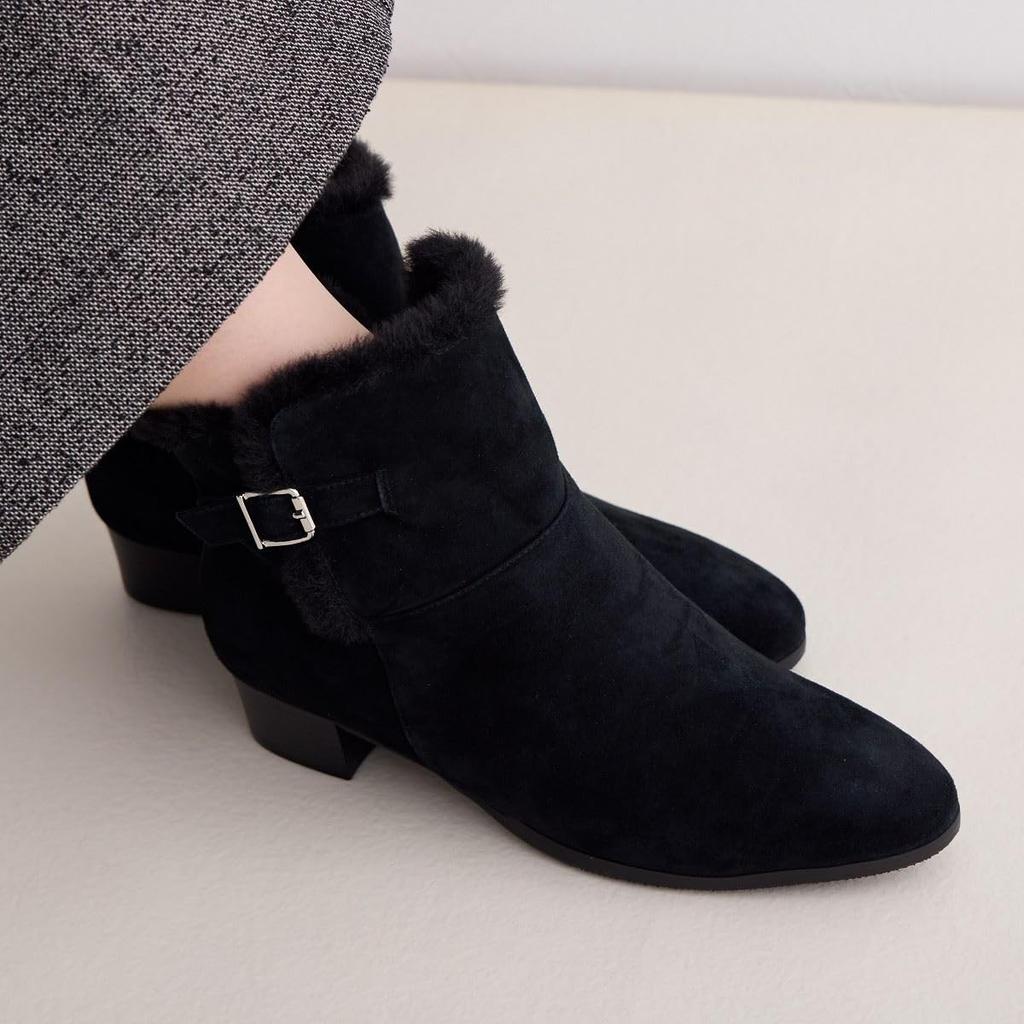 HIMIKO/Himiko/Buckle 2-Way Fur Boots/641415 Black 235