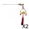 2x Lantern Light Hair Pin Chinese Sticks Classic Barrettes for Women Styling Tassel