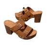 2025 new high-heeled sandals women's foreign trade European and American style outer wear sexy thick-heeled high-heeled fish-mouth sandals large size