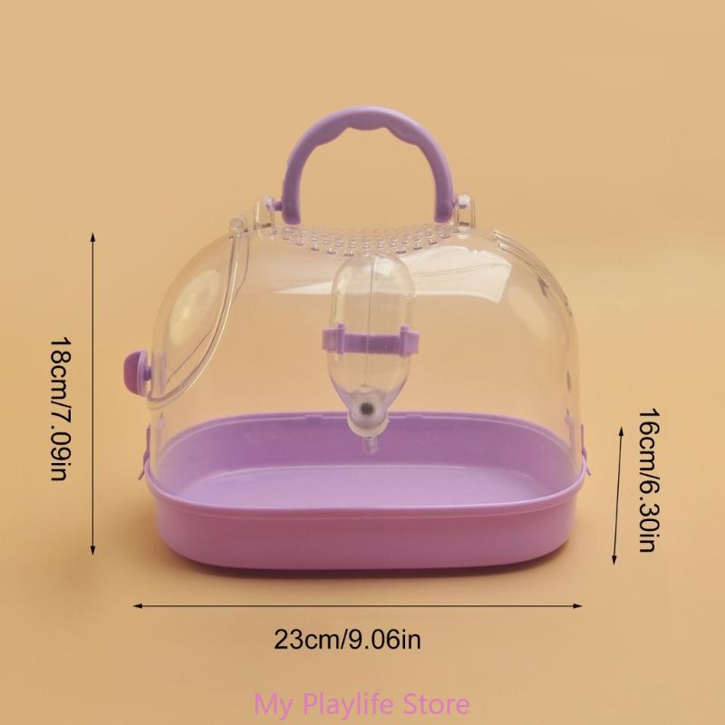 Small Pet Box for Hamster Carry Cage Small Animals Travel Box with Water Bottle Guinea Pigs Pet Transport Carry Case