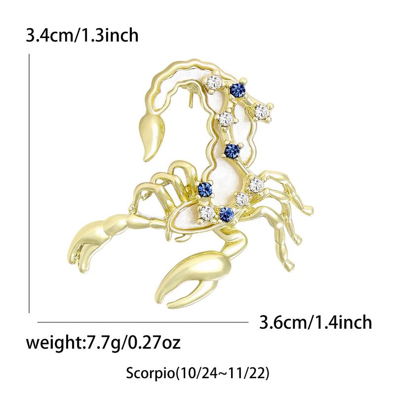

1 Piece Elegant Zodiac Jewelry Accessory Creative Animal Cancer Star Crab Brooch Pins For Men And Women Gift