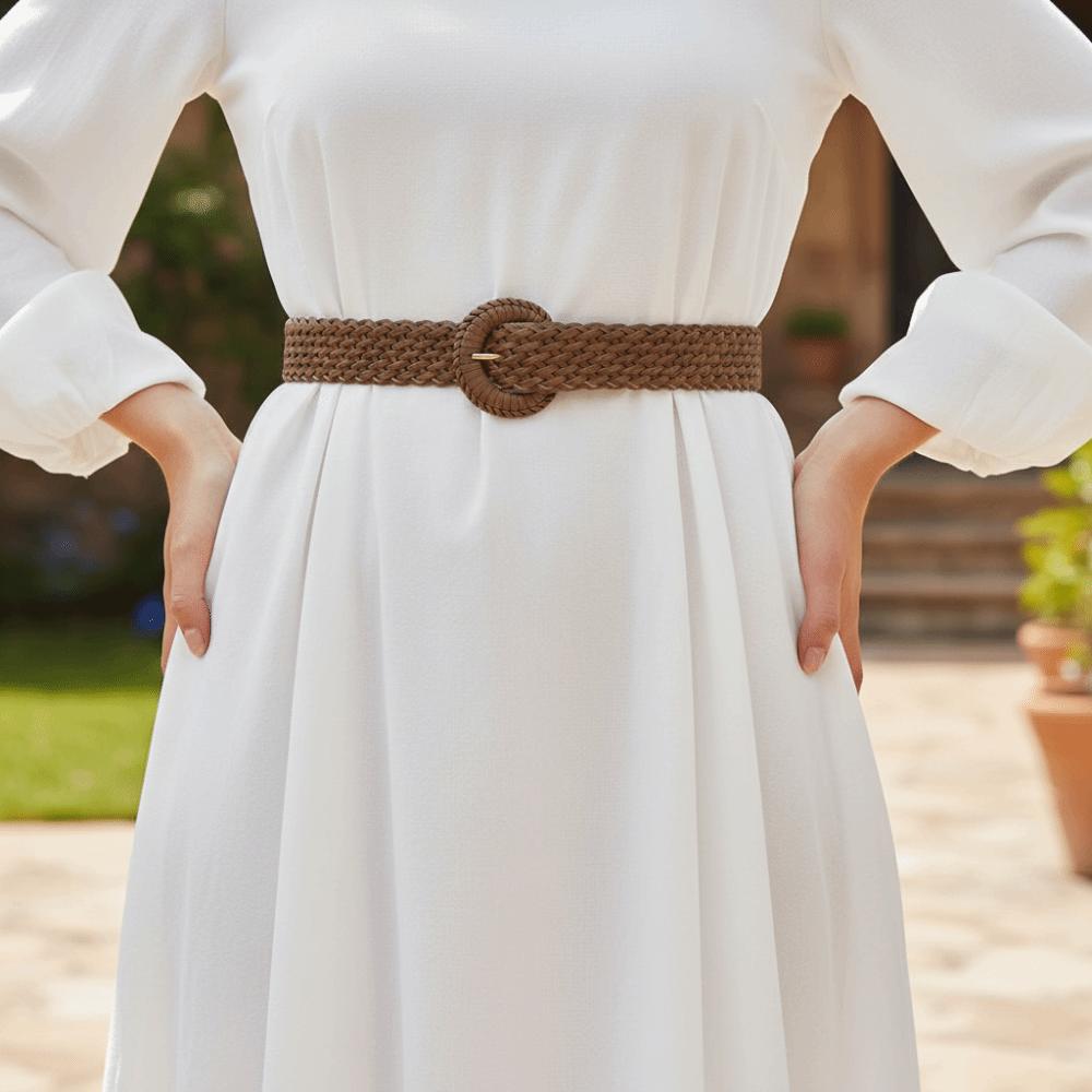 Round Retro Belt Hollow Out Bohemian Style Waistband Casual Weave Belt  Jeans Decorative