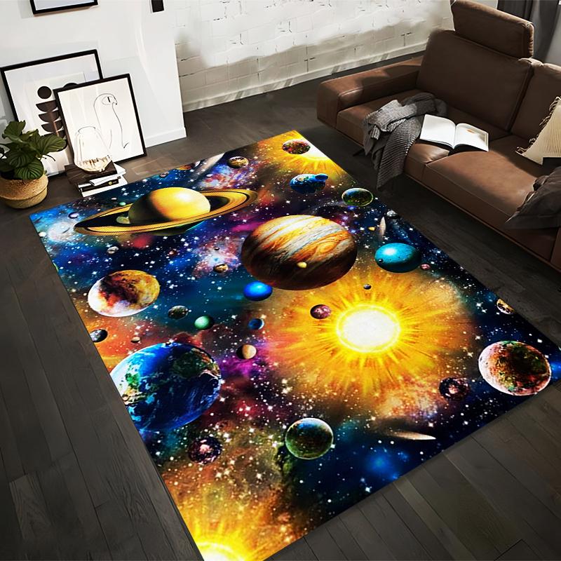 

Colorful Solar System and Space Planets Printed Living Room Carpet Suitable for use as an anti-slip for living room bedroom sofas 40x60cm( 15x23in )