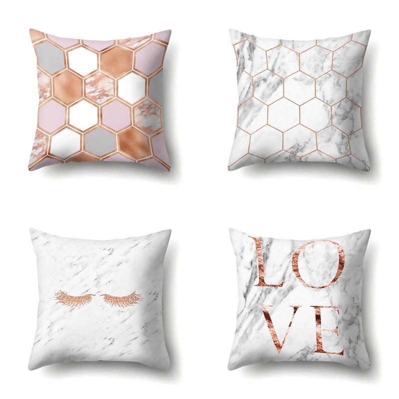 Polyester Pillow Case Automobile Decoration Home Printed Pillow Case Waist Cushion Cover Car Cushion Head Cushion Cover