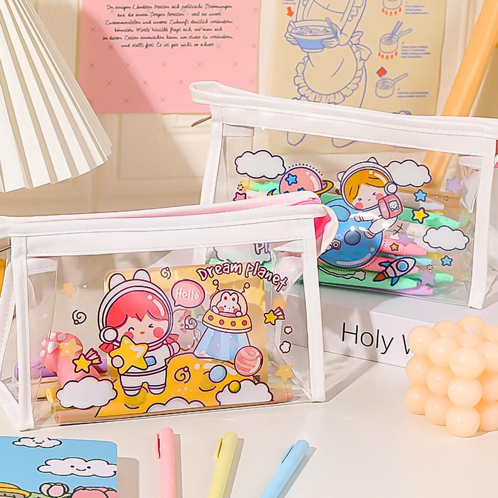 Cute Clear Cosmetic Bag Smoother  Large Capacity Multifunctional Portable Travel Storage Bag F