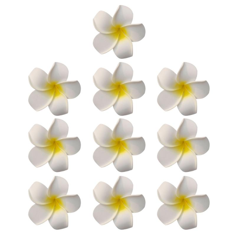10 Pieces Hawaiian Hair Clip Plumeria Foam Flower Hair Accessories for Wedding 7CM