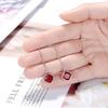 925 Sterling Silver Korean Simple Crystal Long Vintage Dangle Earrings for Women Elegant Geometry Emerald Ear Drops Ruby Jewelry