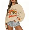 Women's Casual Long Sleeve Top with Christmas Print Round Neck for Holiday Party Wear
