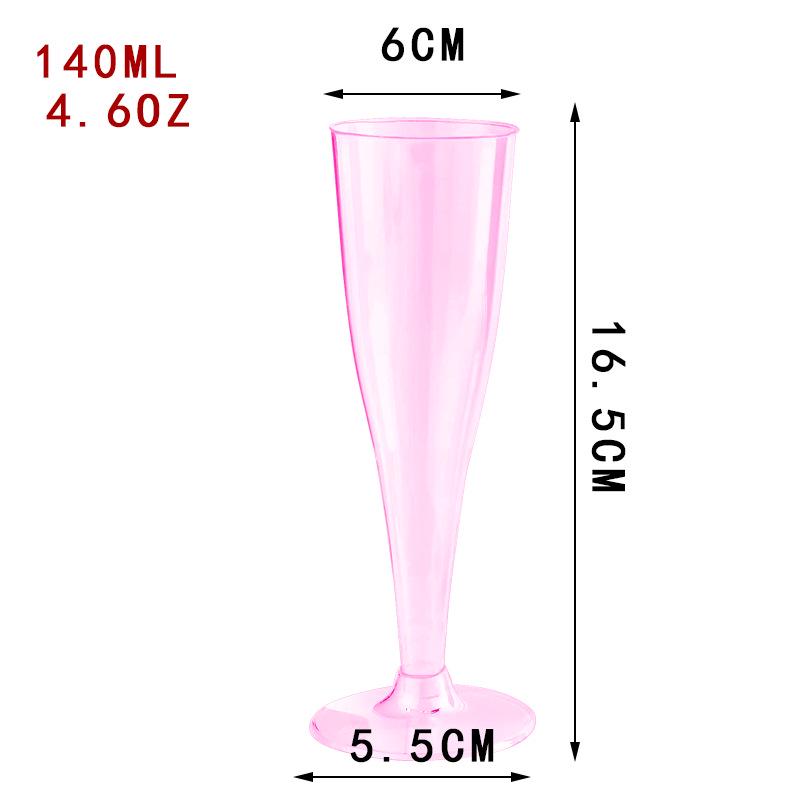 Detachable Red Wine Dessert Cup with High Stem - Disposable Plastic Champagne Flute for Weddings or Pudding Mousse.
