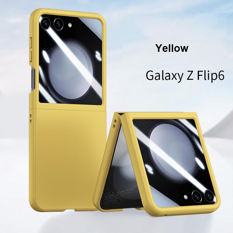 Etui Skin Feel do Samsung Galaxy Z Flip 6 5 5G Flip5 Flip6 Mały ekran z folią zabezpieczającą 2-częściowy zestaw Pokrowiec odporny na wstrząsy