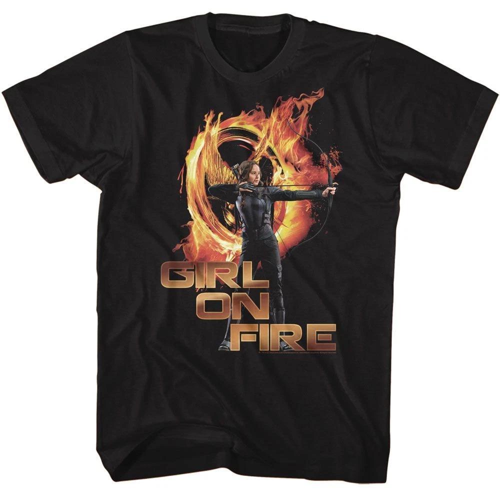 Hunger Games - Girl On Fire - American Classics - Solid Black Short Sleeve 100