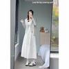 Women's White High-Waist A-Line Midi Skirt - Slimming, Petite Fit, Autumn 2025