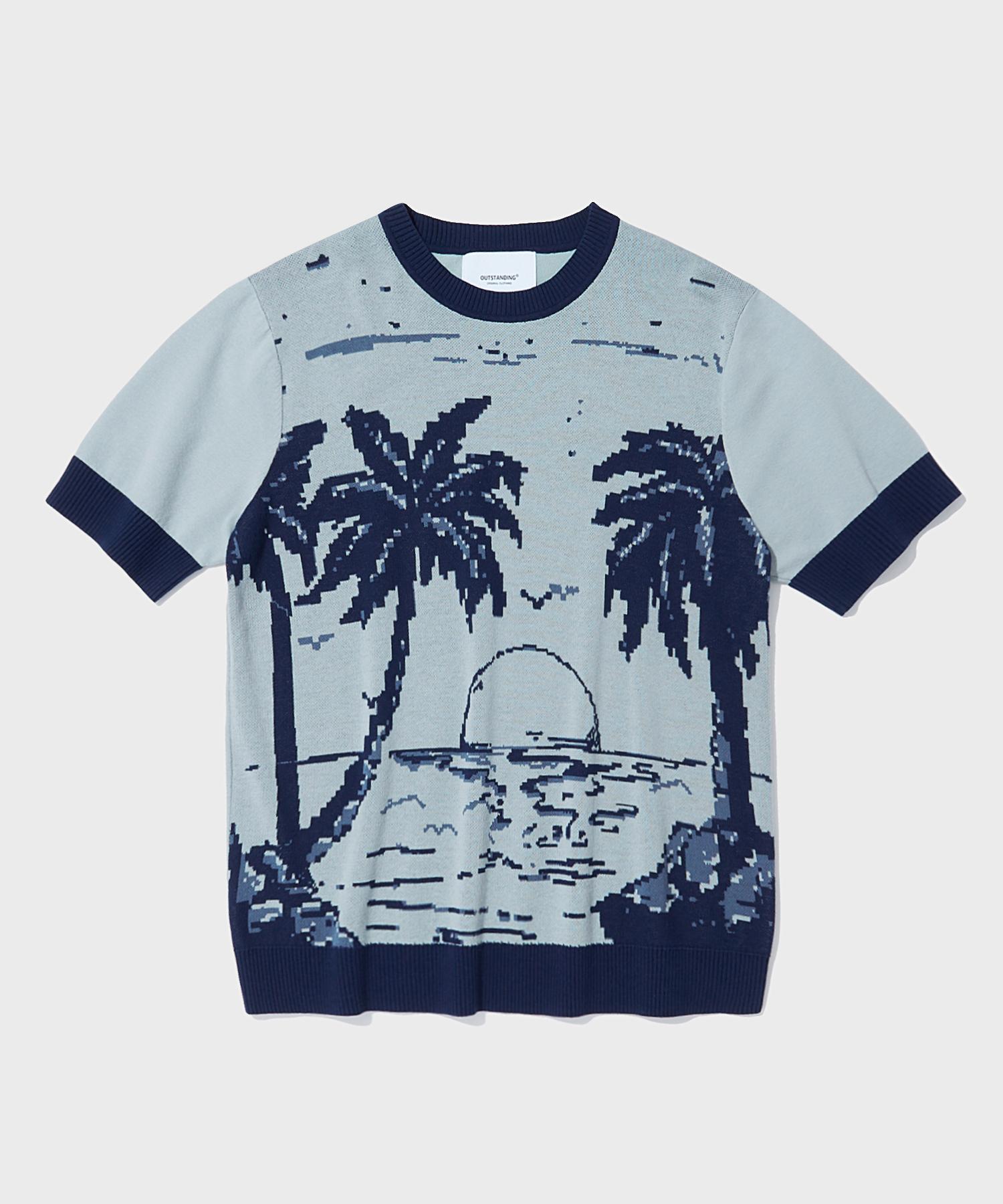 Outstanding Hs Jacquard Knit Palm Tree_Navy Navy/M