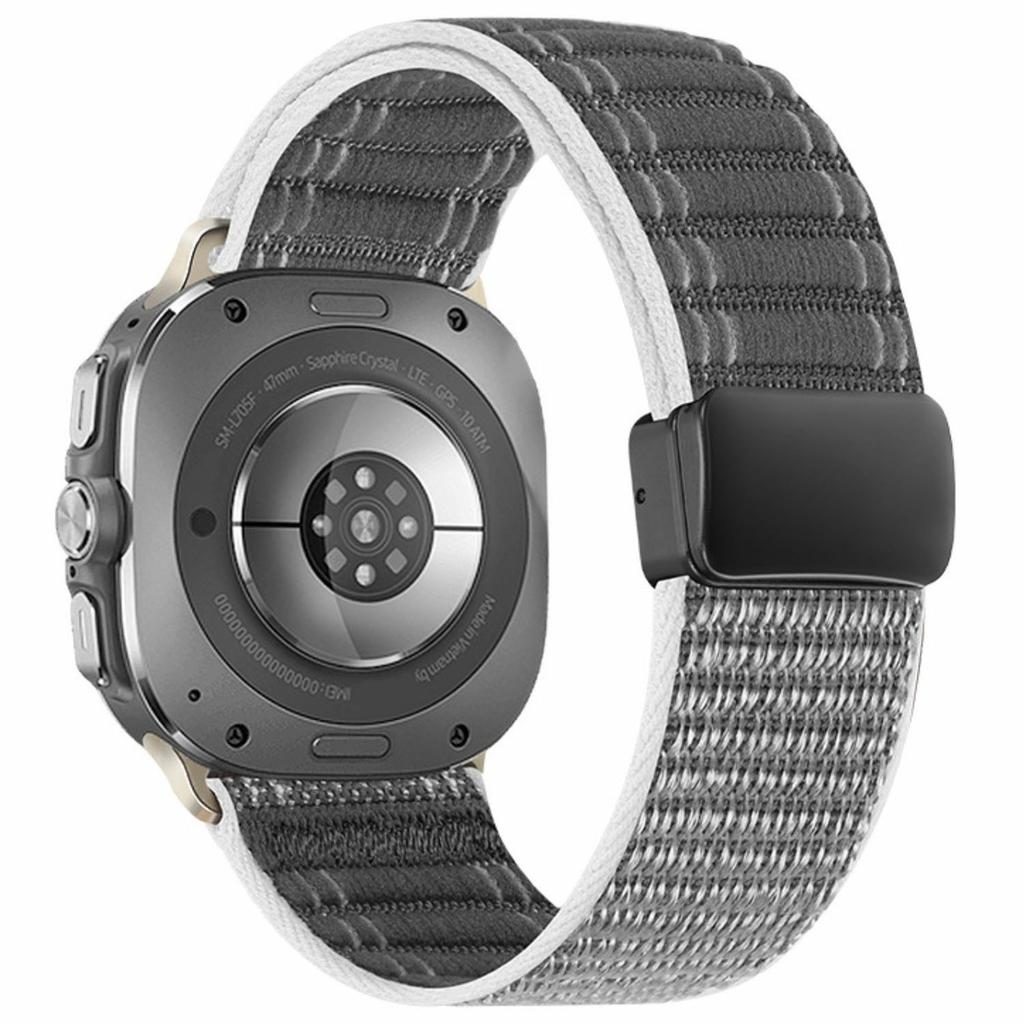Für Samsung Galaxy Watch Ultra (2025) 47mm / Ultra 47mm Uhrenarmband Magnetverschluss Wellenmuster Nylon-Armband