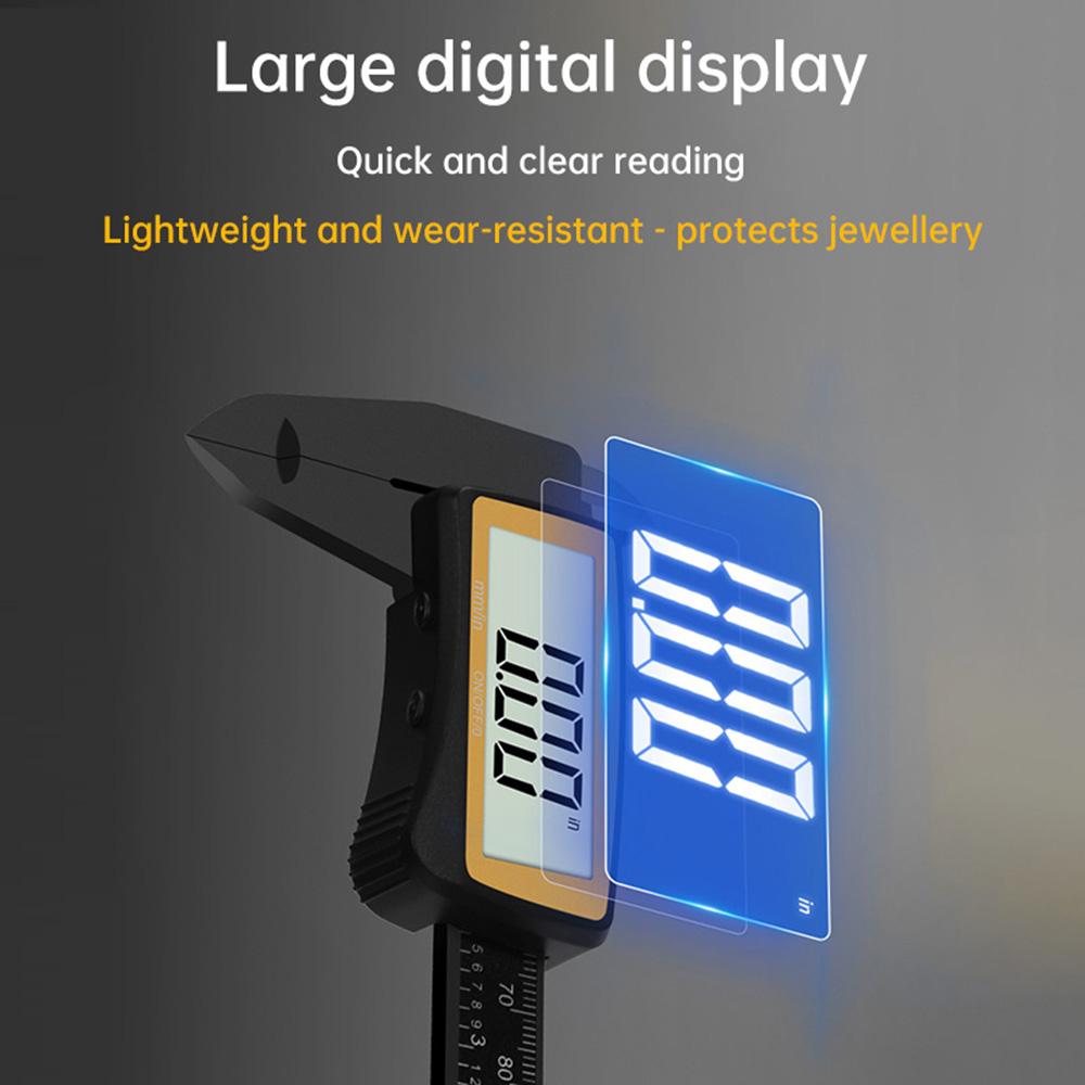 Carbon Fiber Vernier Calipers 0-150mm Full Screen Electronic Digital Display High Precision Electronic Calipers Measure Tool