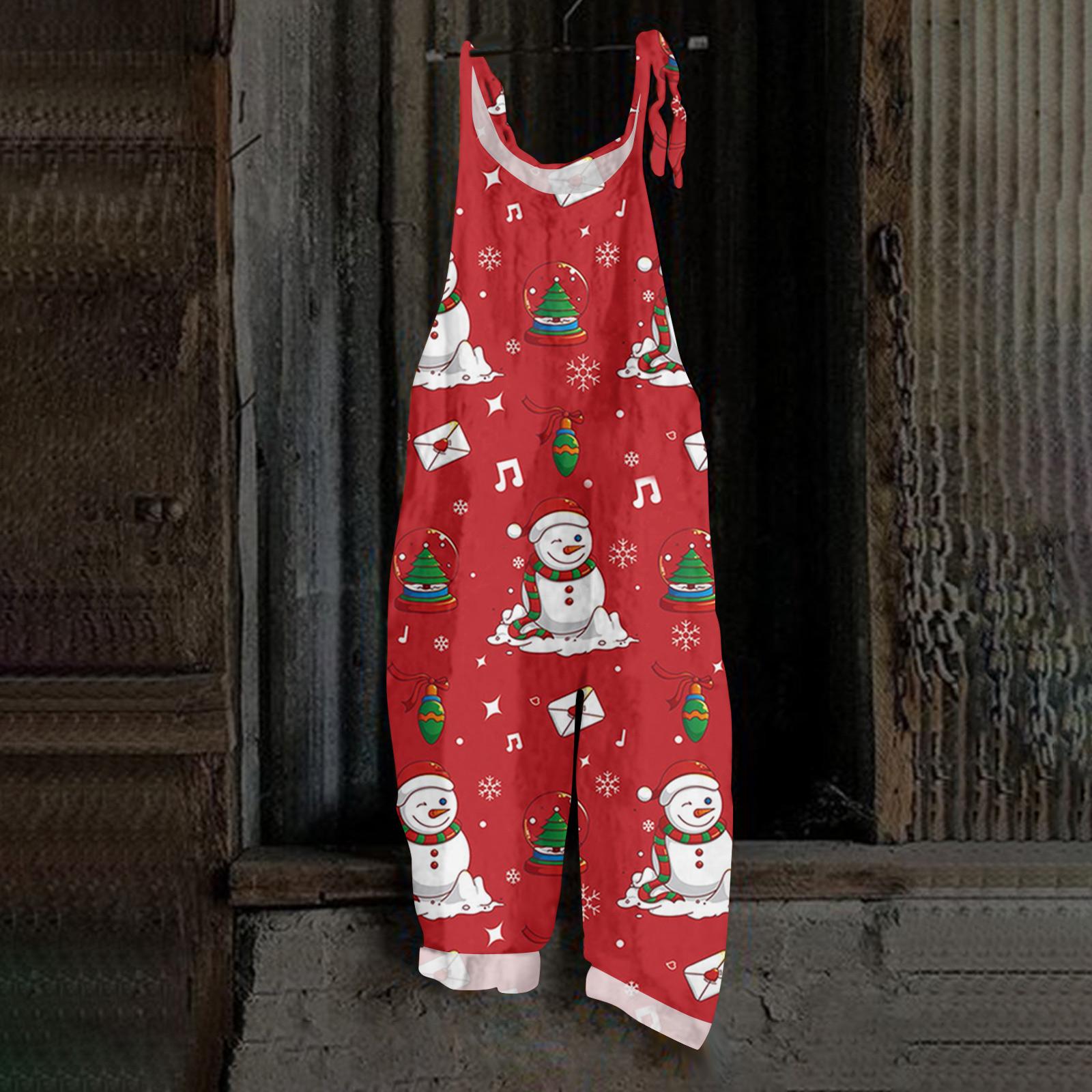 

Женский комбинезон с принтом Хэллоуина, повседневный свободный винтажный комбинезон из хлопка и льна XXXL