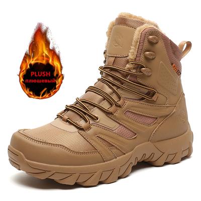 New Winter Men's Work Boots Thick Warm Plush Snow Boots Outdoor Anti-Slip Hiking Boots High Top Men Motorcycle Boots Ankle Boots