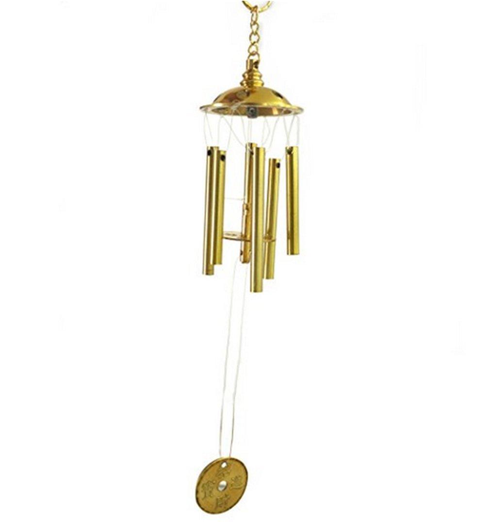 YISHUI Feng Shui Brass Wind Chime Good Protection from Brass Amulet J2004 (Isui) 6-Rod - Fortune, Luck, Evil,