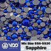 VDD High-Quality Mixed Size Rhinestones: SS6-SS30 Glass Crystal Hot Melt Adhesive Flat Back