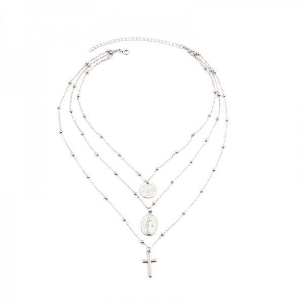 Boho Multi Layered 3 Layers Geometric Blessed Cross Necklace For Women Choker Classic Chain Crystal Necklaces Jewelry Wholesale