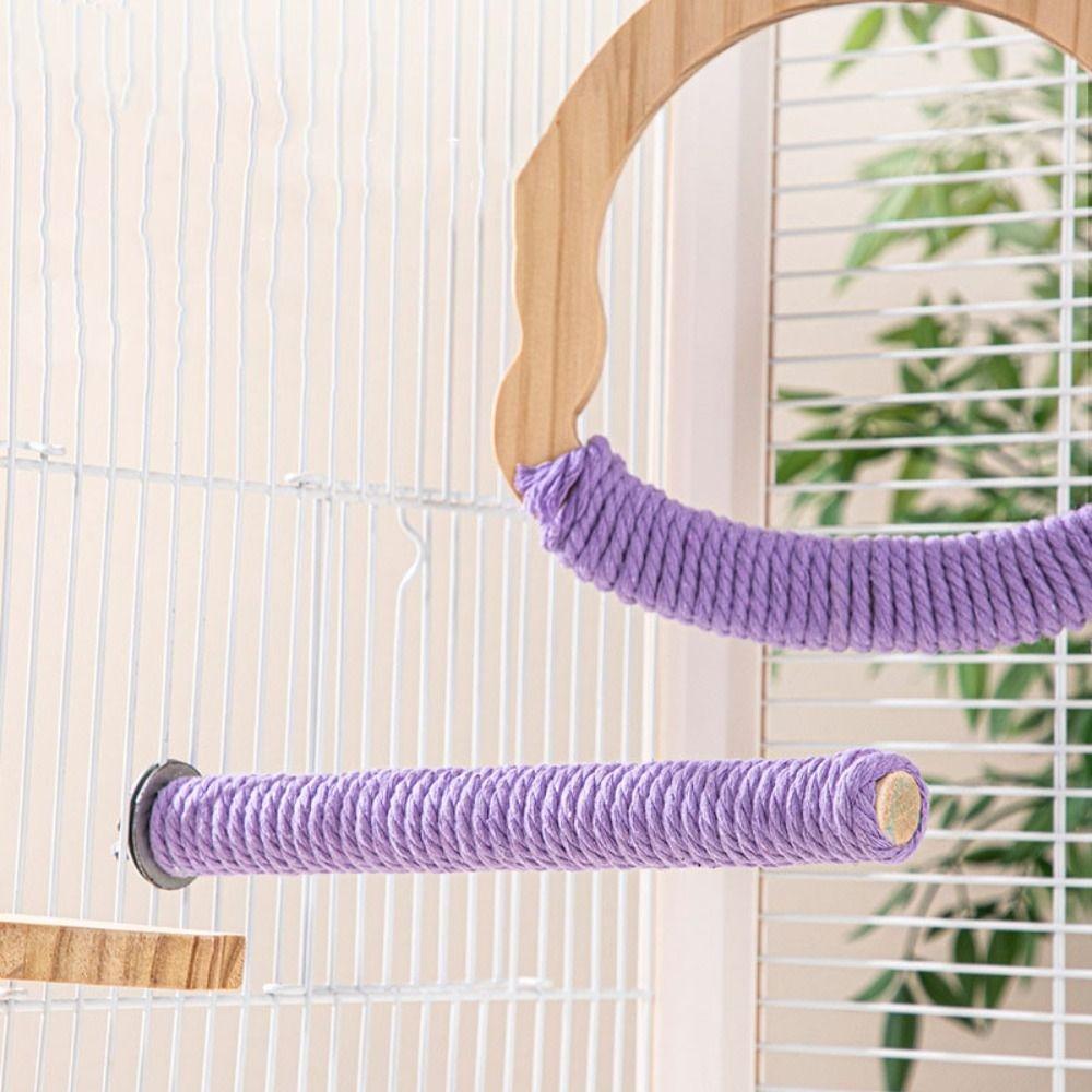 Wear-resistant Bird Swing With Cotton Rope Bird Cage Stand Stick Parrot Swing Toy  Cockatiels
