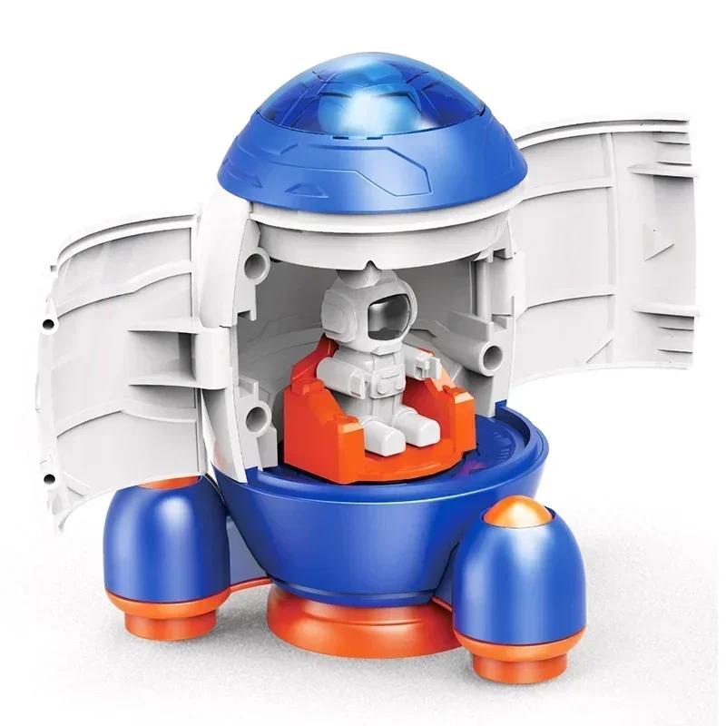 Children Puzzle Spa Toy Car Simulation Model Astronaut Rocket Spaship Series Toy Inertia Detachable Car for Boys Gift