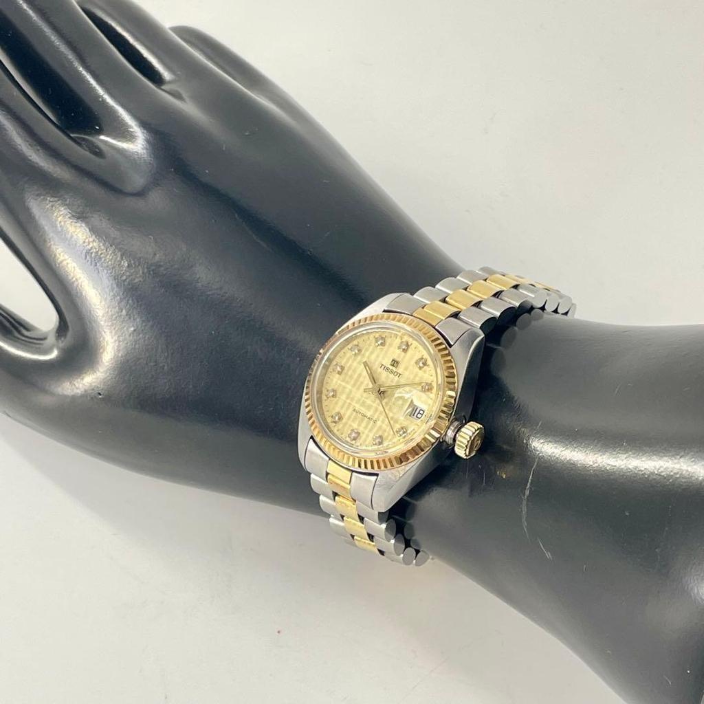 Used [With Stone] TISSOT Automatic Ladies Watch Gold YA0004
