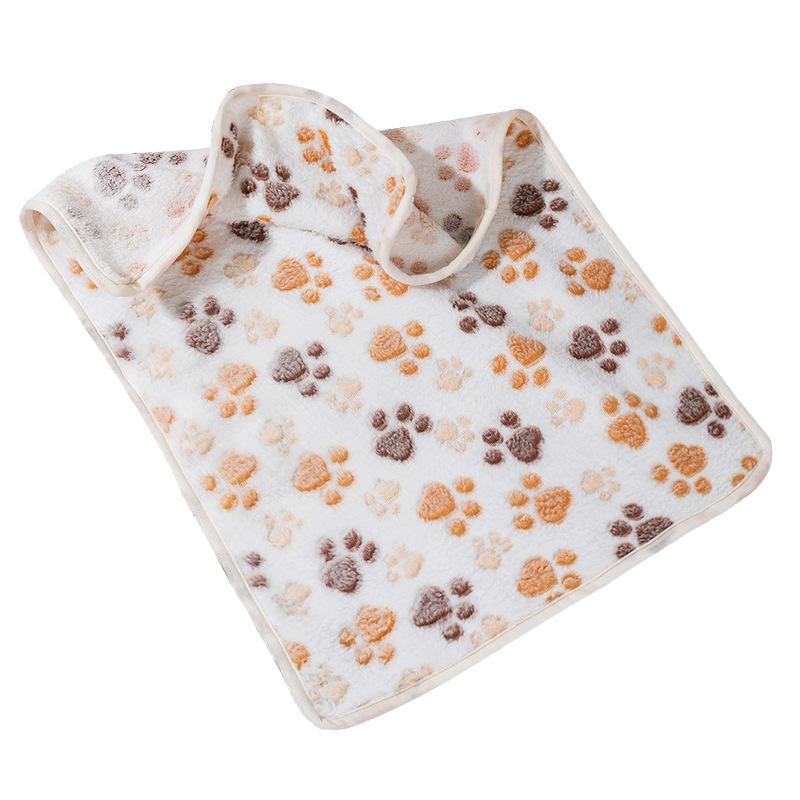 Pet Blankets, Four-season Blankets, Warm Coral Fleece Paw Print Blankets, Cat and Dog Blankets