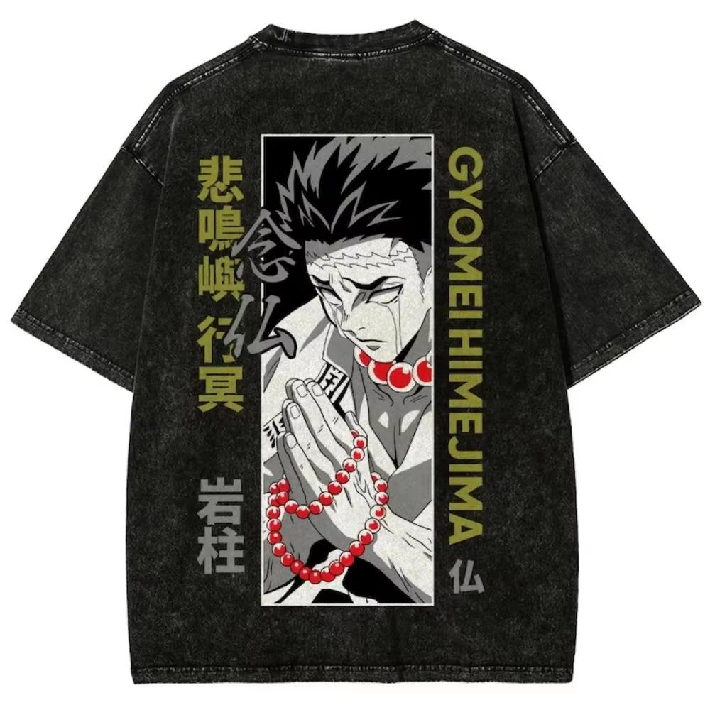 

Latest Ghost Slayer Gyomei T-shirt Anime Manga Street Clothing Daily Casual Short Sleeves S