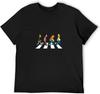 Simpson Abbey Road Yellow Cartoon Mens Graphic T Shirt