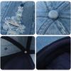 Cotton Ripped Denim Baseball Hat Hip Hop Sunshade Hat Simple Denim Baseball Cap  Street