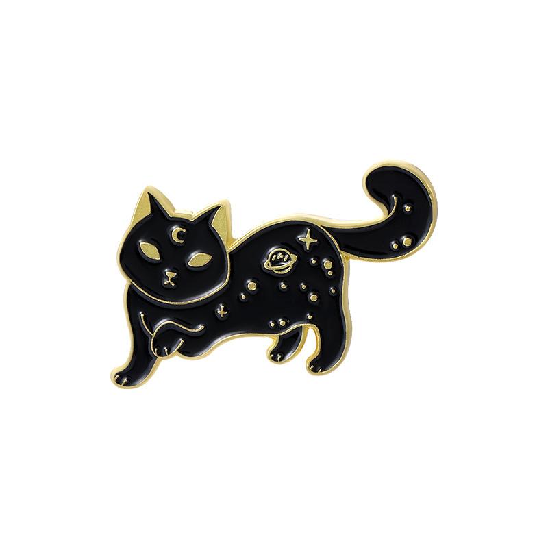 Fashionable Ghost Black Cat Lapel Pin For Men And Women Ideal For Halloween Decorations