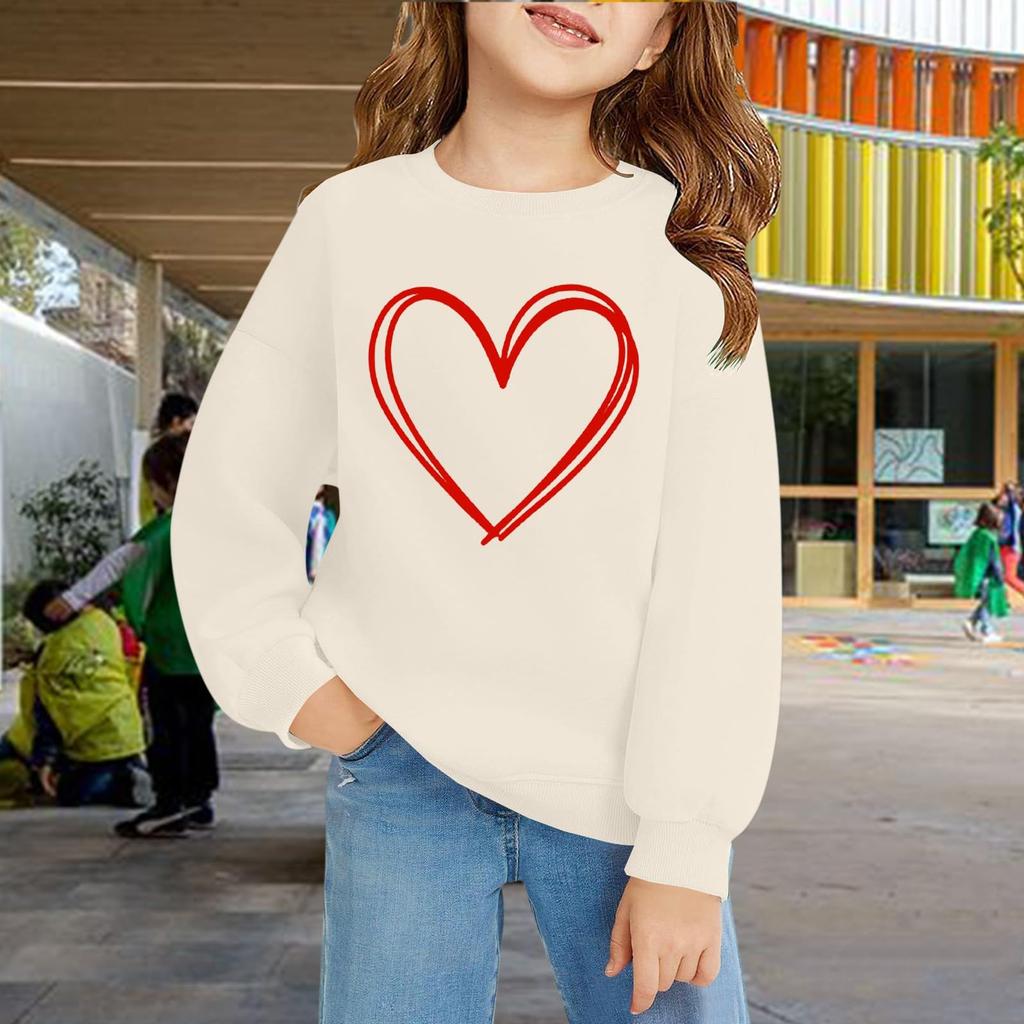 Girl's Sweatshirt, Long Sleeve, Neck Pullover, Cute Loose Neck Sweatshirt