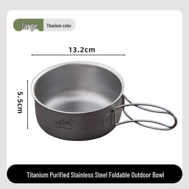 Japanese-Style Titanium Camping Pot: Portable, Foldable, Multi-Functional Outdoor Cookware for Soup and More