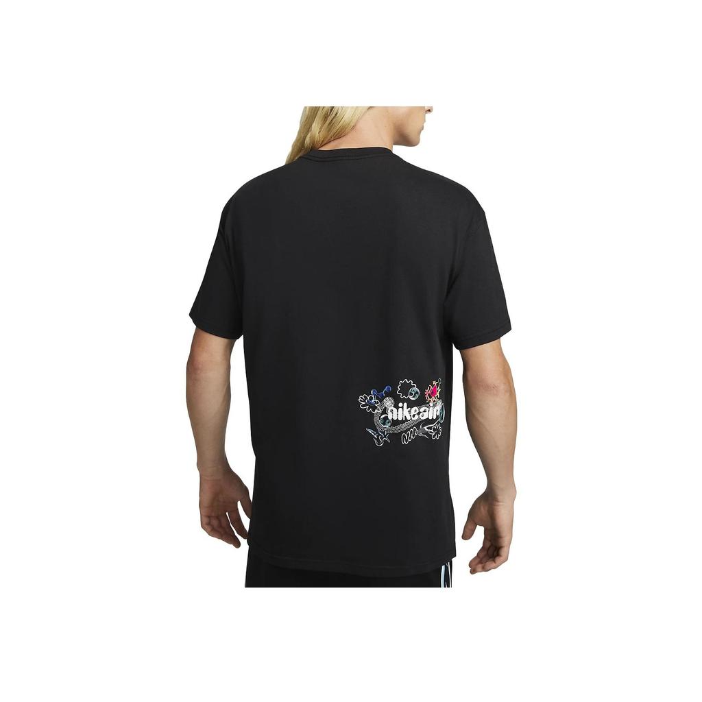 Nike Letter Logo Print Crew Neck Short Sleeve T-Shirt Men Tops Black DZ2836-010