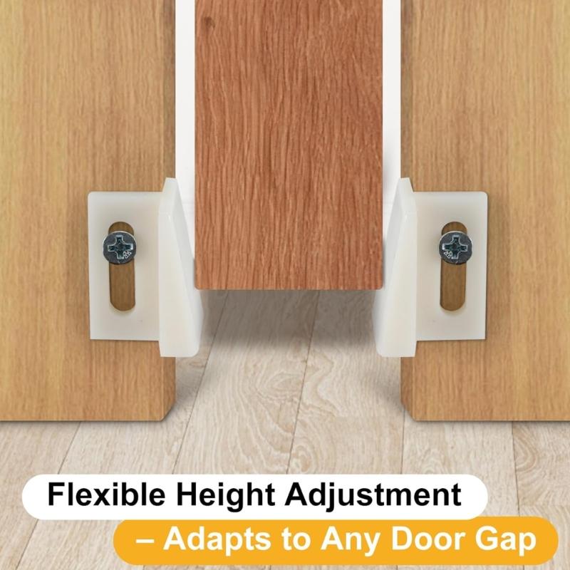 Side Jamb Mount Plastic Door Bottom Guide AntiScratch Design For Carpeted Space Easy Horizontal Adjustment 10Pieces