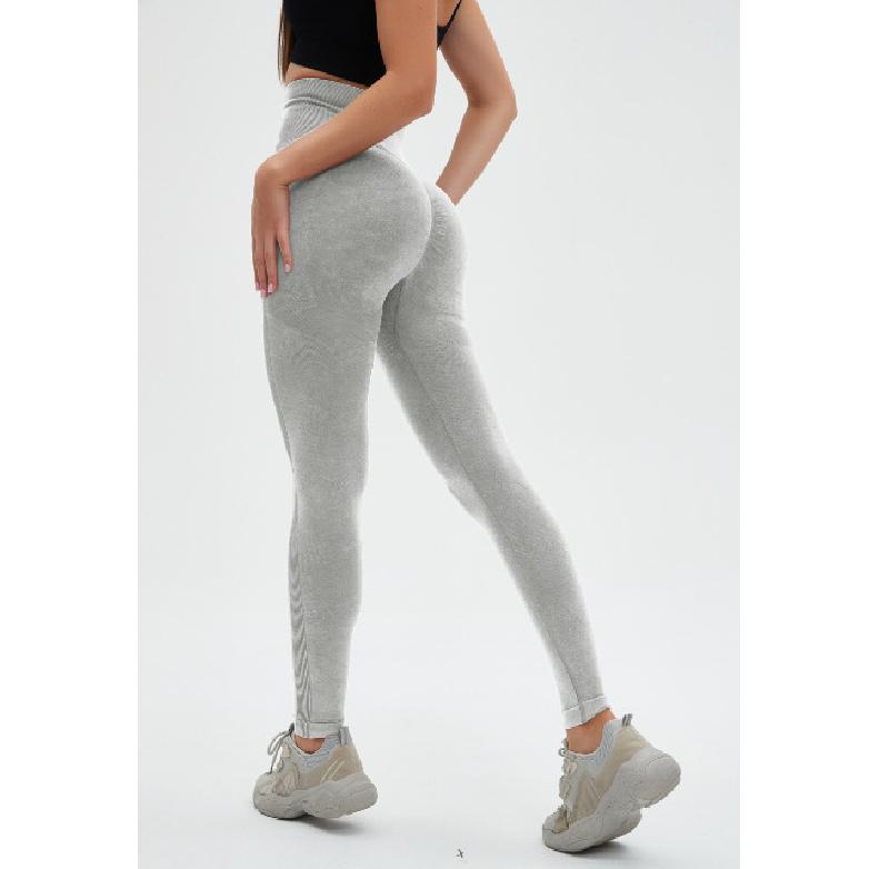 

Matte Washed Seamless Yoga Pants, High Waist Peach Hip Fitness Pants, Running Sports Pants, Women S Pants L світло-сірий колір