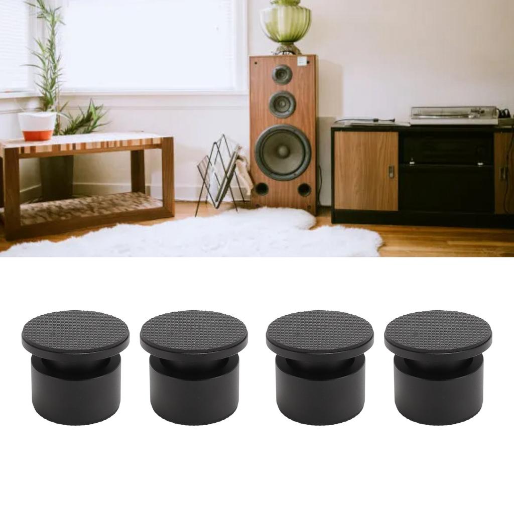4Pcs Spker Isolation Feet Pad Aluminum Alloy Spker Spike Pad for Subwoofer Amplifier CD DVD Player